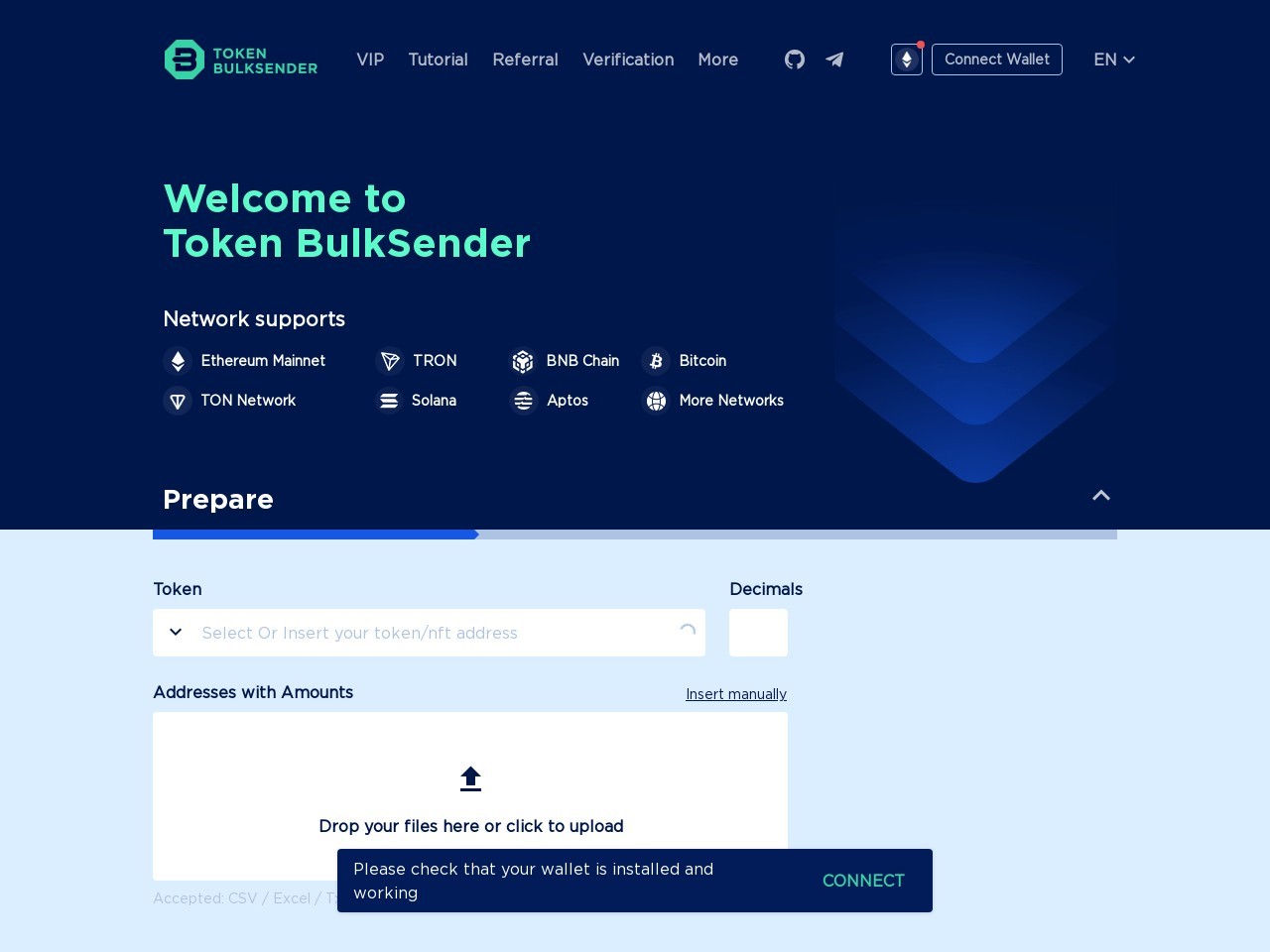 点击放大图片 Token Bulksender