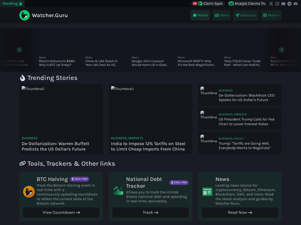 点击放大图片 Watcher News